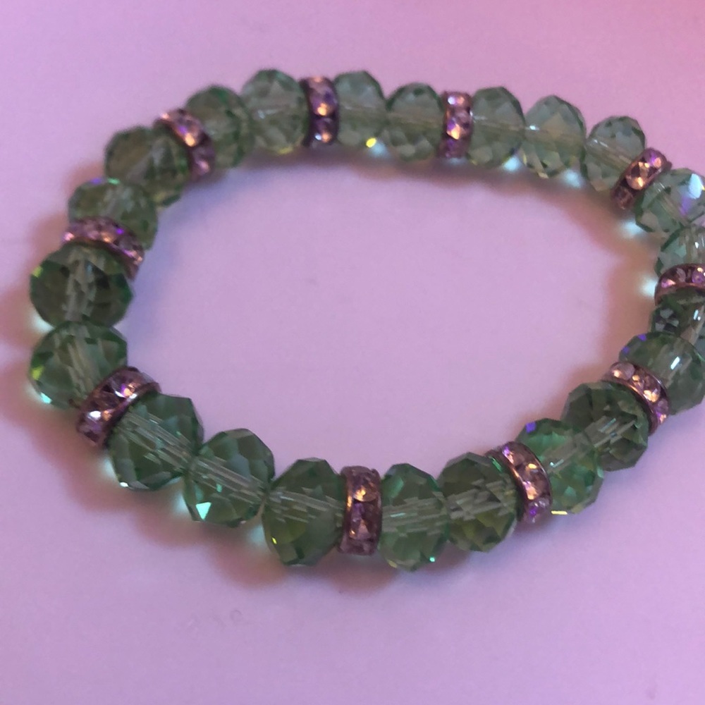 Green glass bracelet